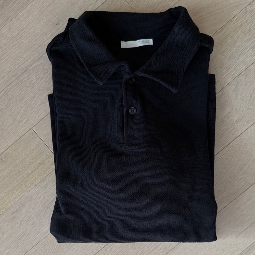 Zara Polo Two Pack Black Size Large